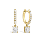 Fiorella Accented Drop Huggie Hoop Lab Grown Diamond Hoop Earrings in 18K Yellow Gold