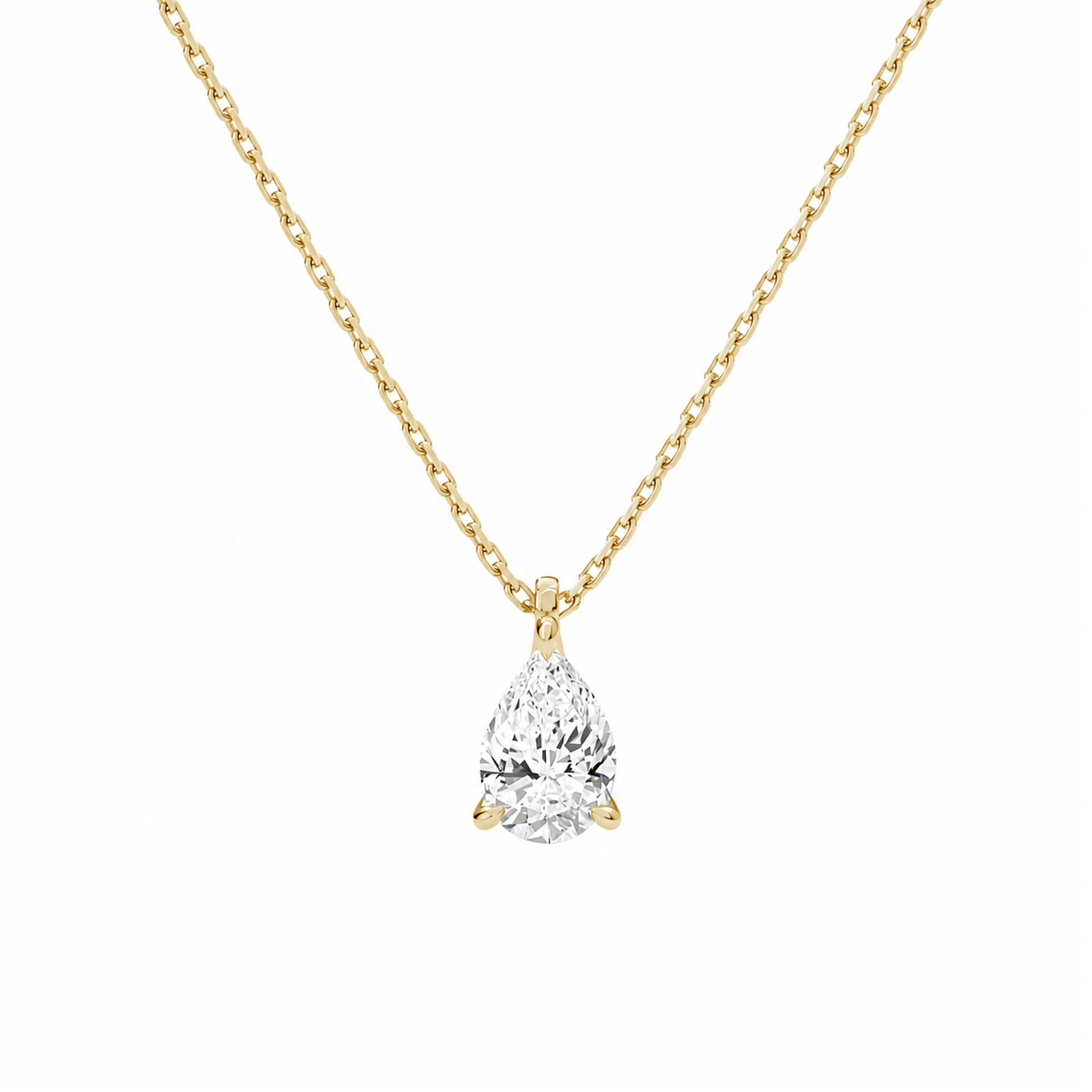 Elysia Solitaire Lab Grown Diamond Pendant Necklace in 14K Yellow Gold