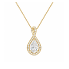 Lucina Halo Pave Twist Lab Grown Diamond Pendant Necklace in 14K Yellow Gold