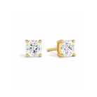 Eira Solitaire 4-Prong Lab Grown Diamond Stud Earrings in 14K Yellow Gold