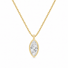 Stellaire Bezel Solitaire Lab Grown Diamond Pendant Necklace in 14K Yellow Gold