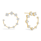 Kallista Graduated Open Hoop Lab Grown Diamond Hoop Earrings in 18K Yellow Gold