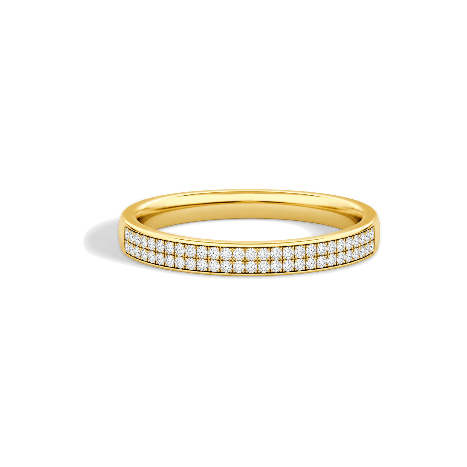 Lysandra Two Row Pave Lab Grown Diamond Ring in 18K Yellow Gold
