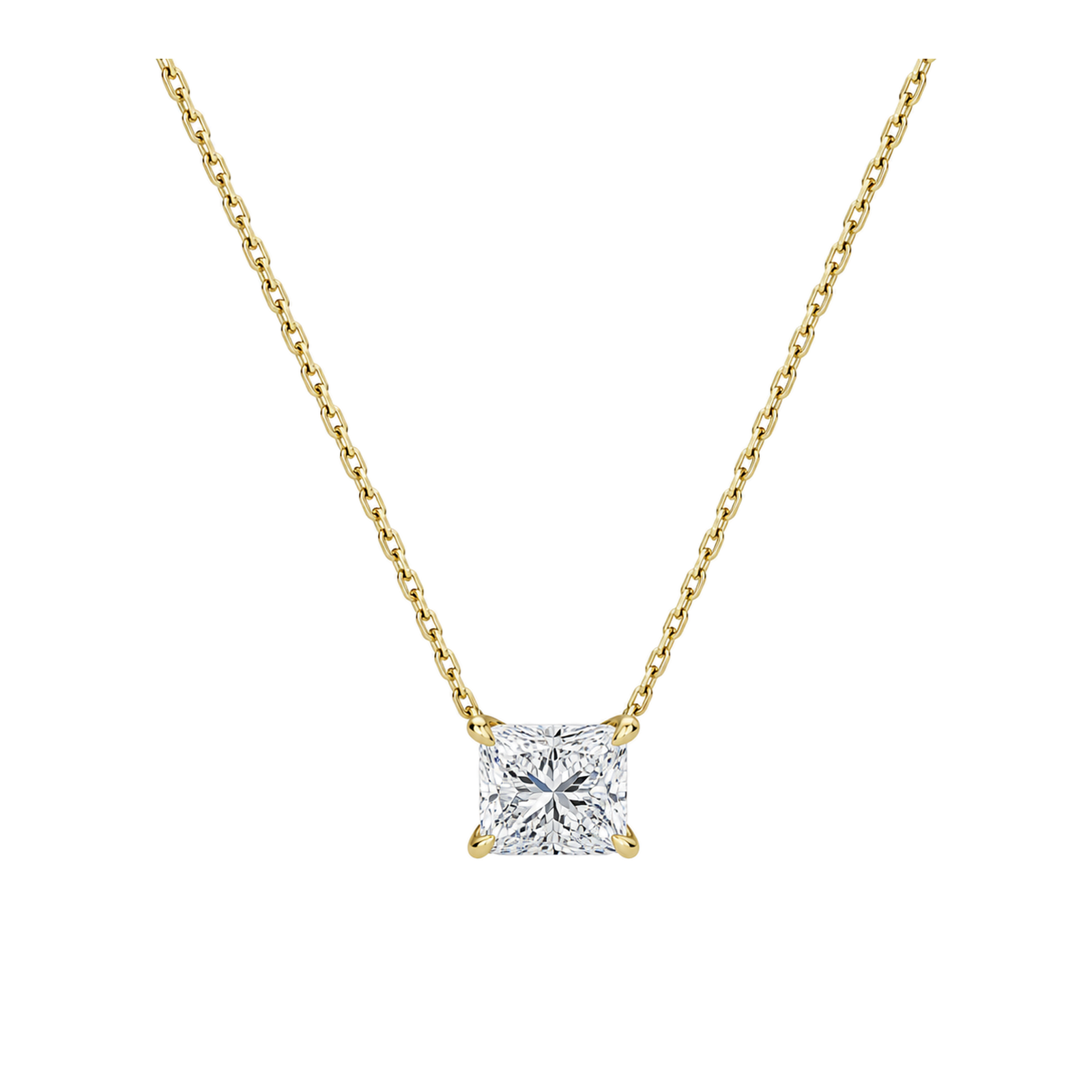 Solenne Solitaire Lab Grown Diamond Necklace in 14K Yellow Gold