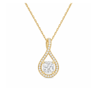 Lucina Halo Pave Twist Lab Grown Diamond Pendant Necklace in 18K Yellow Gold