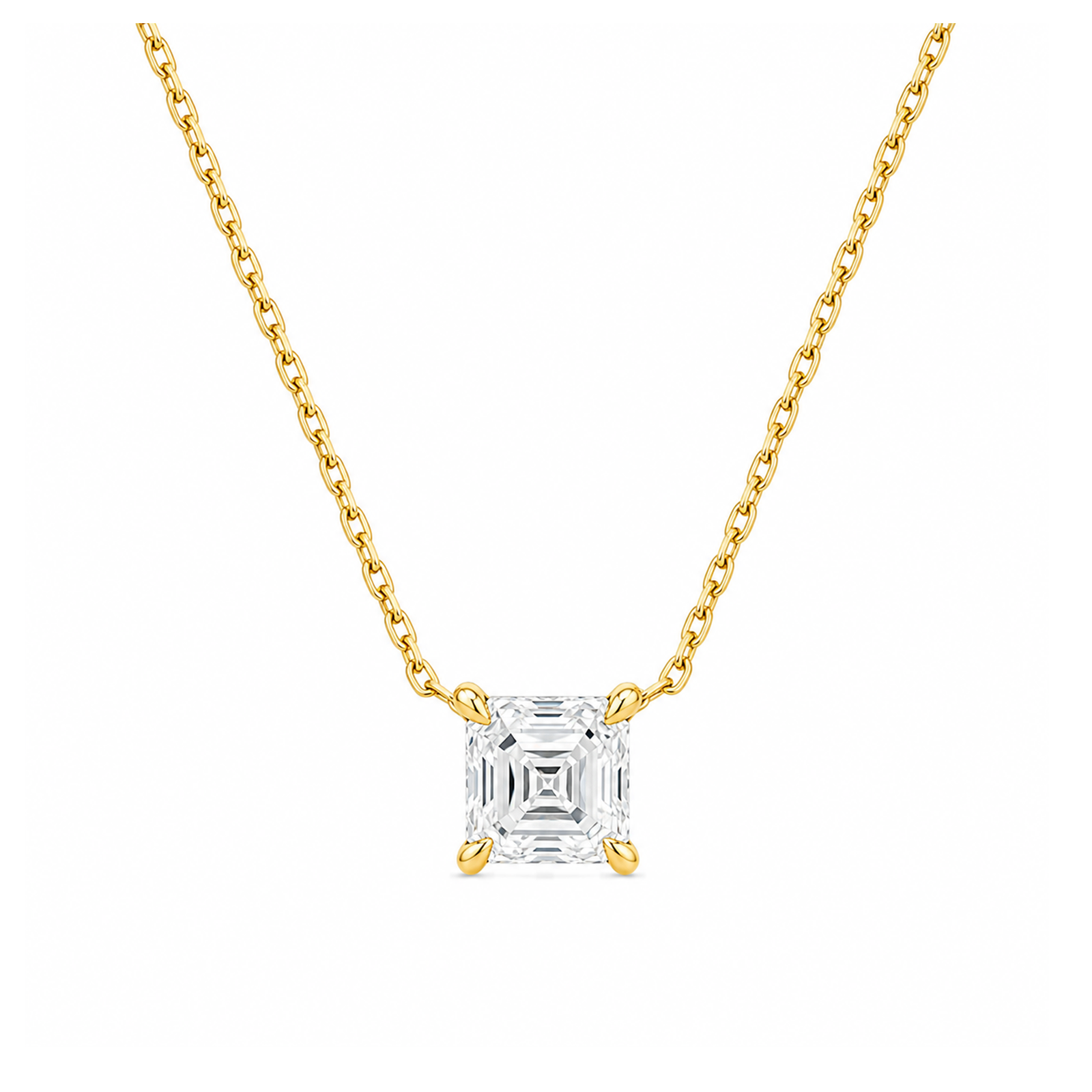 Solenne Solitaire Lab Grown Diamond Necklace in 18K Yellow Gold