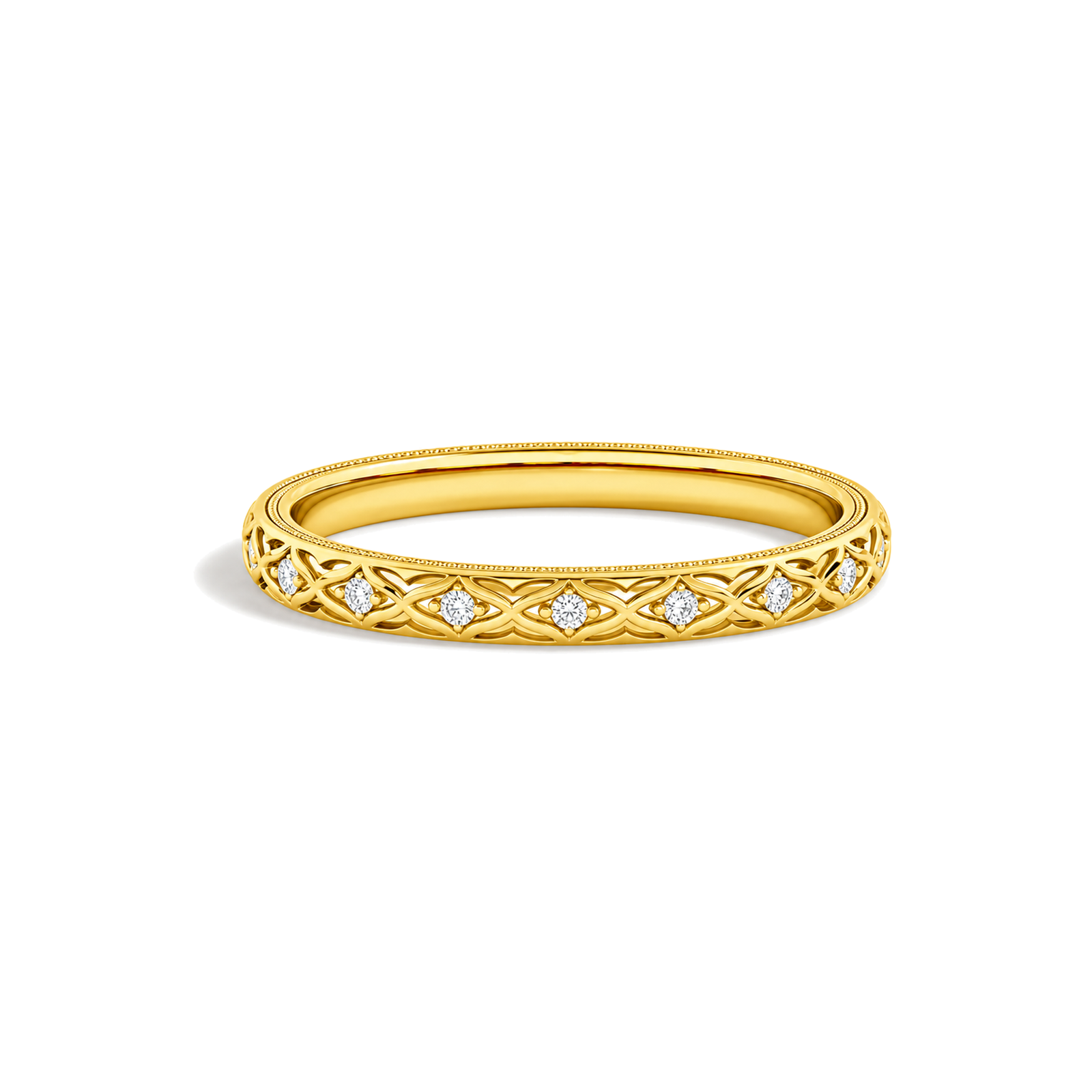 Verena Elara Engraved Lab Grown Diamond Ring in 14K Yellow Gold