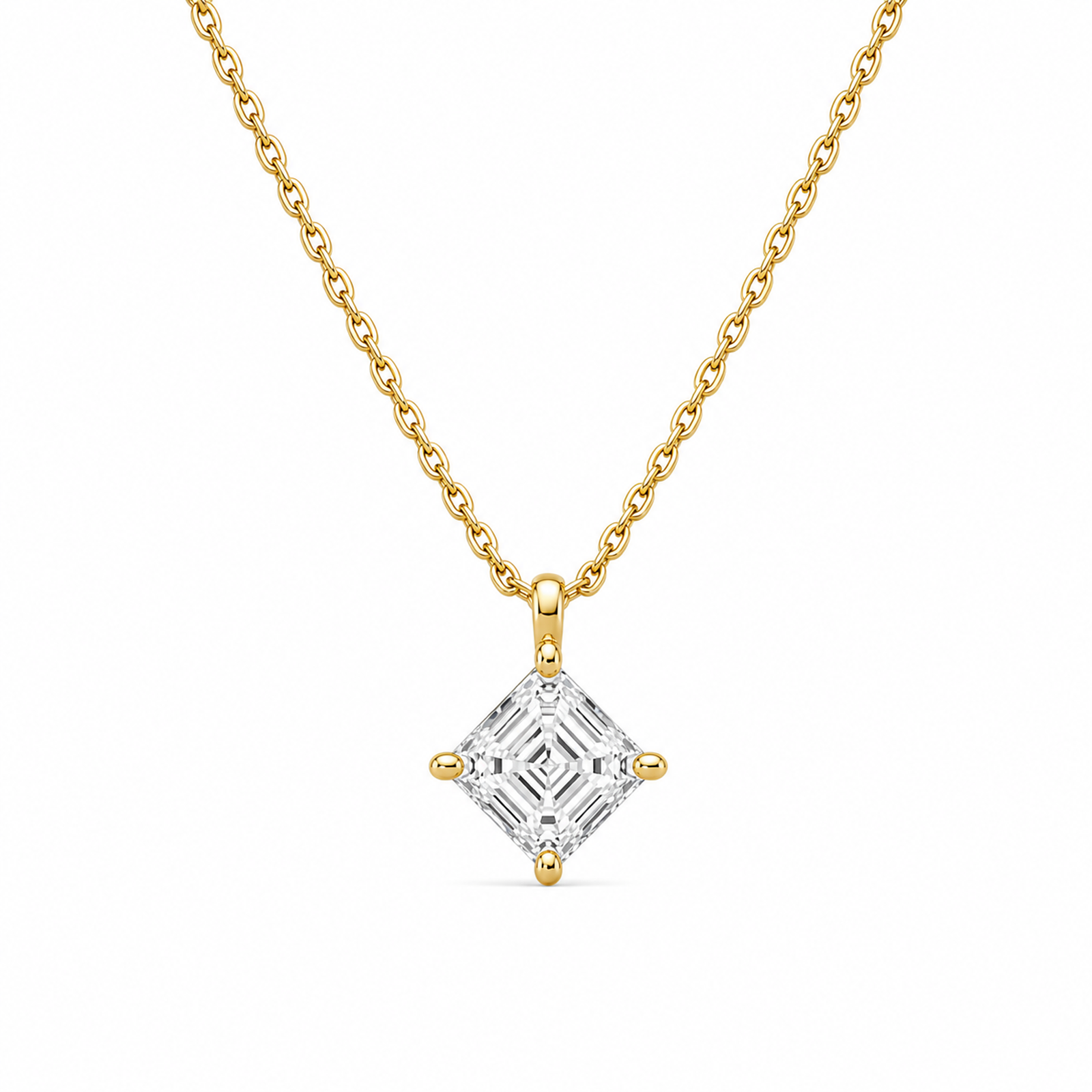 Elysia Solitaire Lab Grown Diamond Pendant Necklace in 18K Yellow Gold