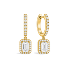 Bellamy Luxe Drop Huggie Hoop Lab Grown Diamond Hoop Earrings in 18K Yellow Gold