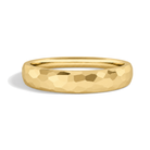 Calista Hammered Comfort Fit Lab Grown Diamond Wedding Band in 18K Yellow Gold