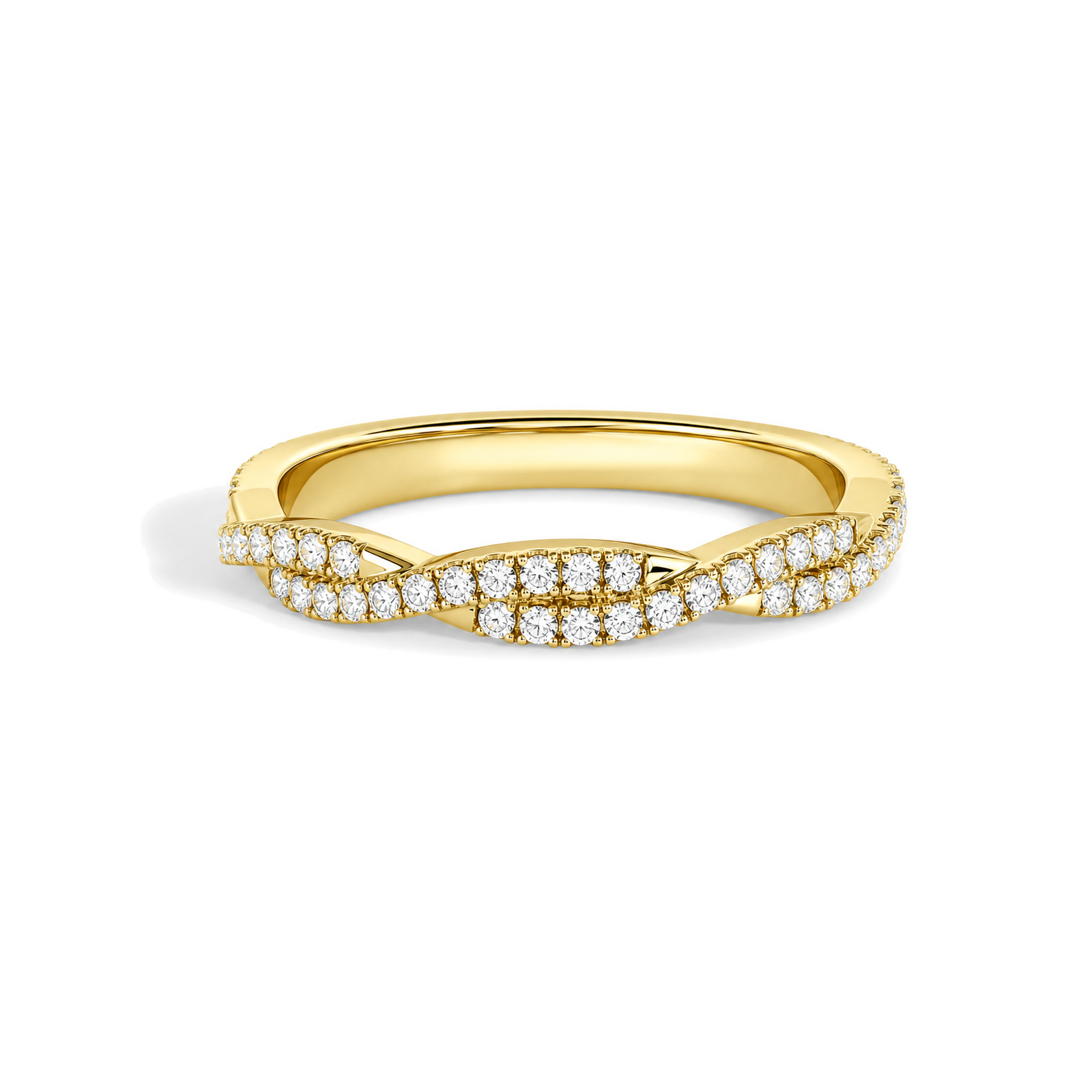 Camille Luxe Petite Twisted Vine Lab Grown Diamond Ring in 18K Yellow Gold