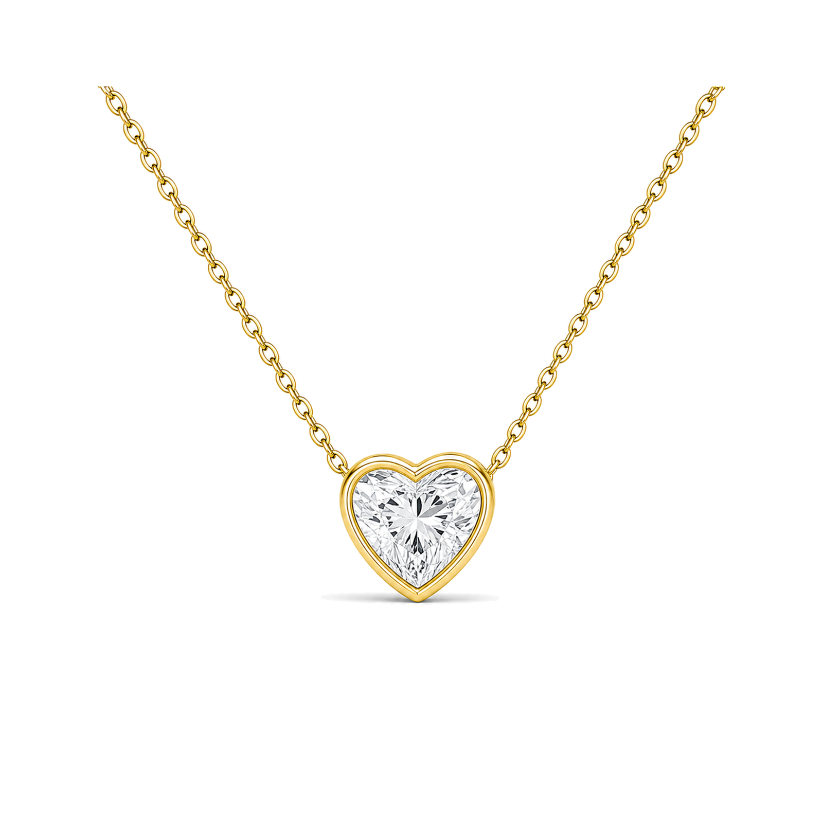 Sienna Bezel Solitaire Lab Grown Diamond Necklace in 14K Yellow Gold
