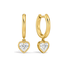 Giselle Bezel Drop Huggie Hoop Lab Grown Diamond Hoop Earrings in 18K Yellow Gold