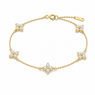 Mirabel Fleur Multi Station Charm Lab Grown Diamond Bracelet in 18K Yellow Gold
