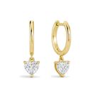 Cerelia Solitaire Drop Huggie Hoop Lab Grown Diamond Hoop Earrings in 18K Yellow Gold