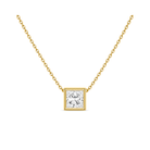 Sienna Bezel Solitaire Lab Grown Diamond Necklace in 14K Yellow Gold
