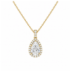 Leona Halo Accented Bail Lab Grown Diamond Pendant Necklace in 18K Yellow Gold