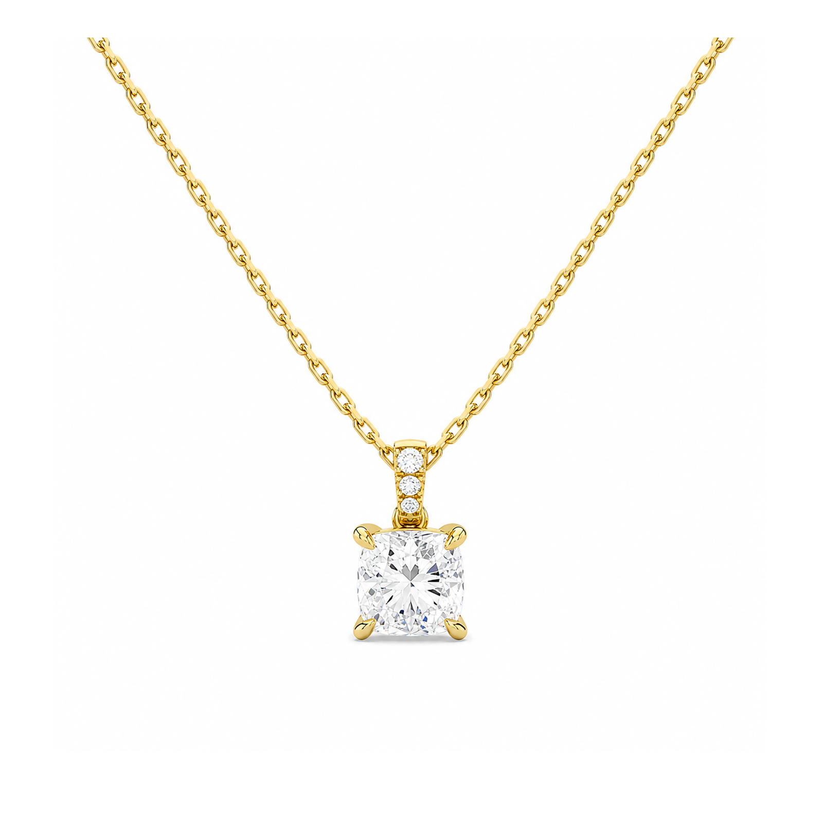 Maeva Accented Bail Lab Grown Diamond Pendant Necklace in 14K Yellow Gold