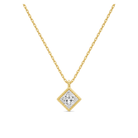 Stellaire Bezel Solitaire Lab Grown Diamond Pendant Necklace in 18K Yellow Gold