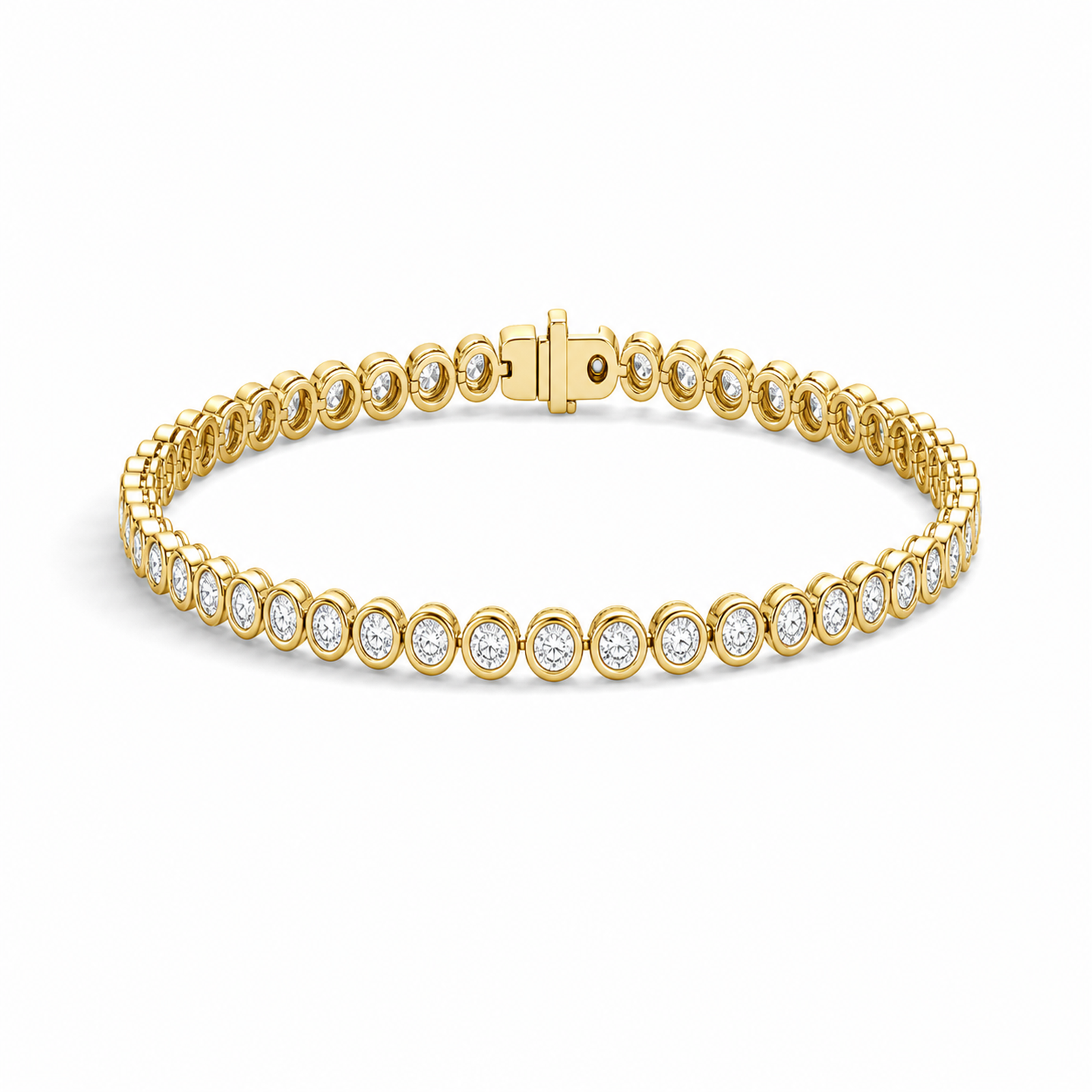 Faye Brilliant Bezel Lab Grown Diamond Tennis Bracelet in 18K Yellow Gold