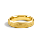 Nola Beveled Edge Knurled Lab Grown Diamond Wedding Band in 14K Yellow Gold