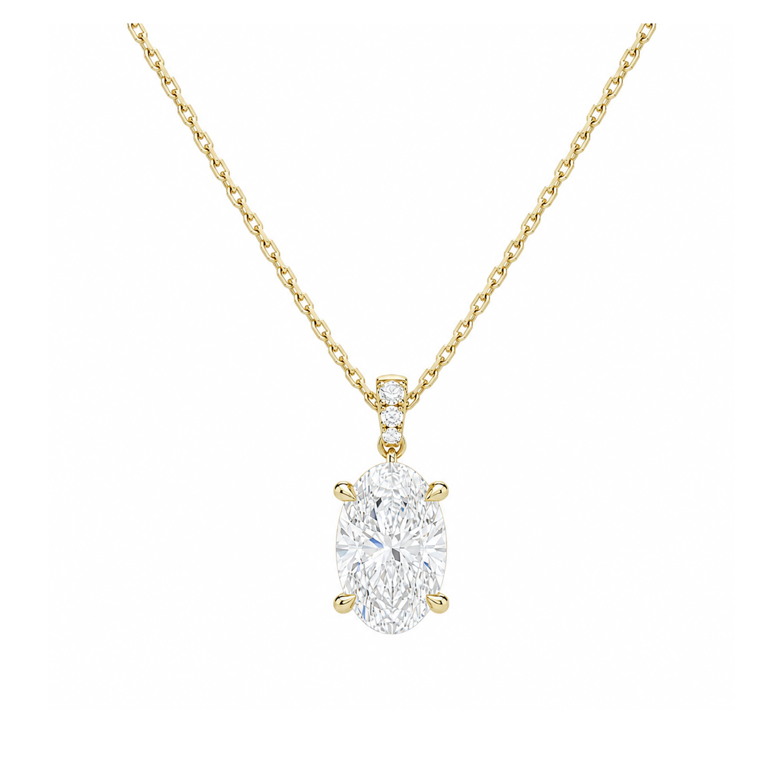 Maeva Accented Bail Lab Grown Diamond Pendant Necklace in 18K Yellow Gold