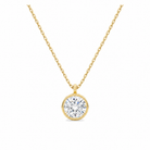 Stellaire Bezel Solitaire Lab Grown Diamond Pendant Necklace in 14K Yellow Gold