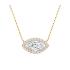 Jessa Halo Lab Grown Diamond Necklace in 18K Yellow Gold