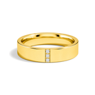 Rowena Cut Three Stone Minimalist Lab Grown Diamond Wedding Band in 18K Yellow Gold