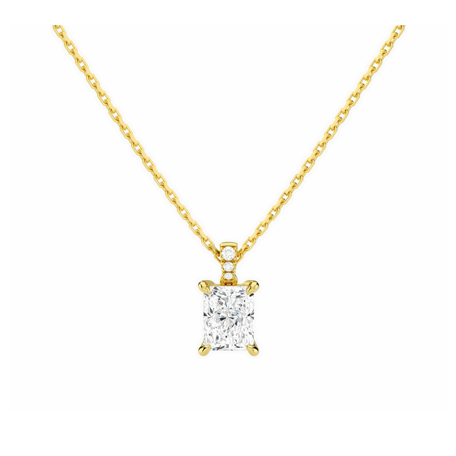 Maeva Accented Bail Lab Grown Diamond Pendant Necklace in 14K Yellow Gold