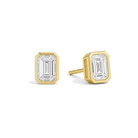 Jolie Bezel Solitaire Lab Grown Diamond Stud Earrings in 18K Yellow Gold