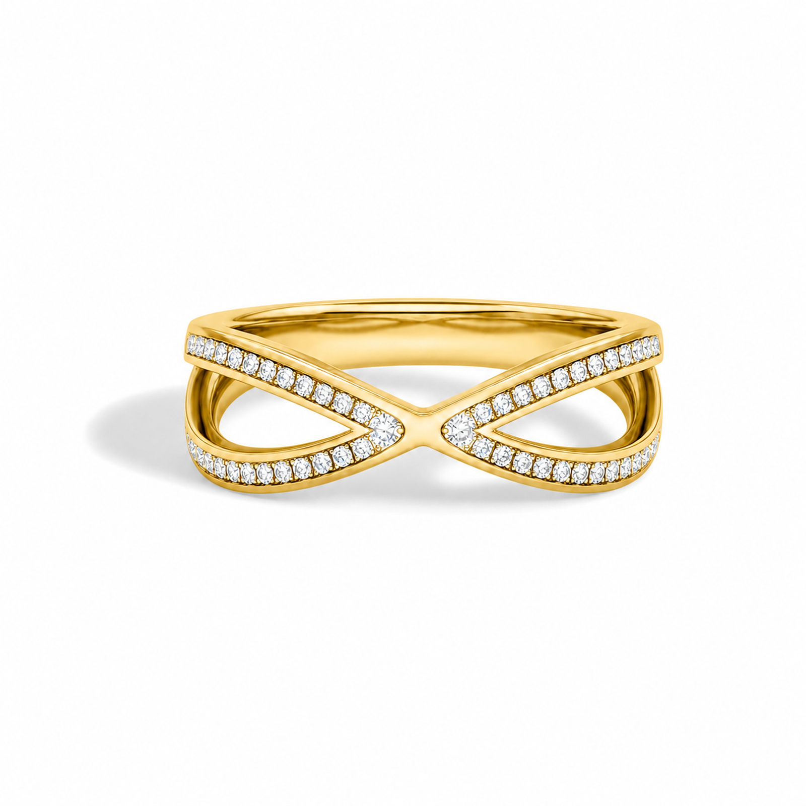 Alina Darcy Crisscross Lab Grown Diamond Ring in 18K Yellow Gold