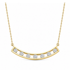 Freya Spaced Curved Bar Lab Grown Diamond Necklace in 14K Yellow Gold