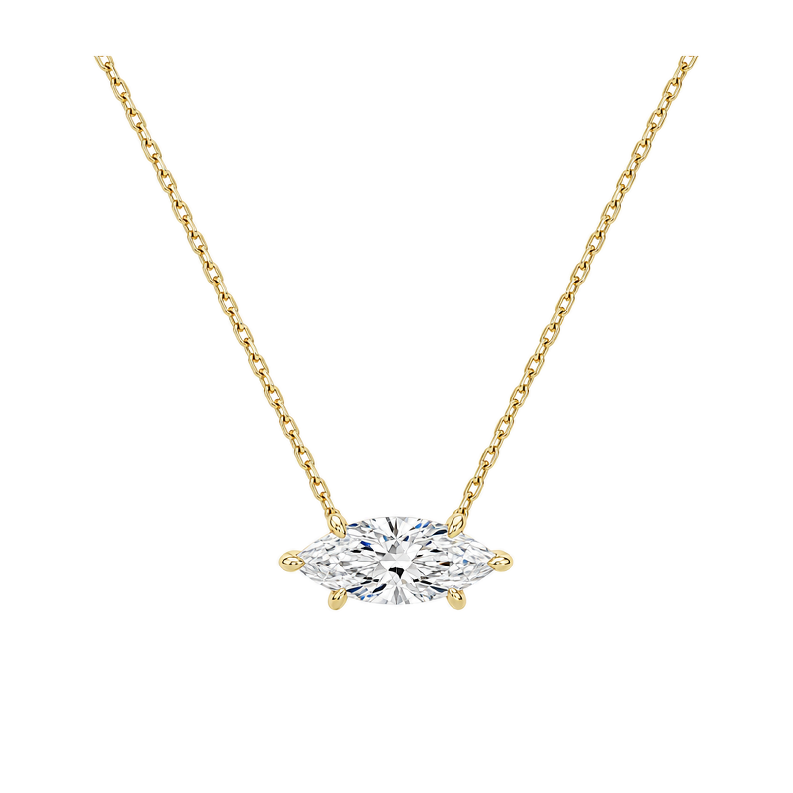 Solenne Solitaire Lab Grown Diamond Necklace in 14K Yellow Gold
