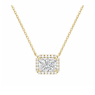 Jessa Halo Lab Grown Diamond Necklace in 18K Yellow Gold