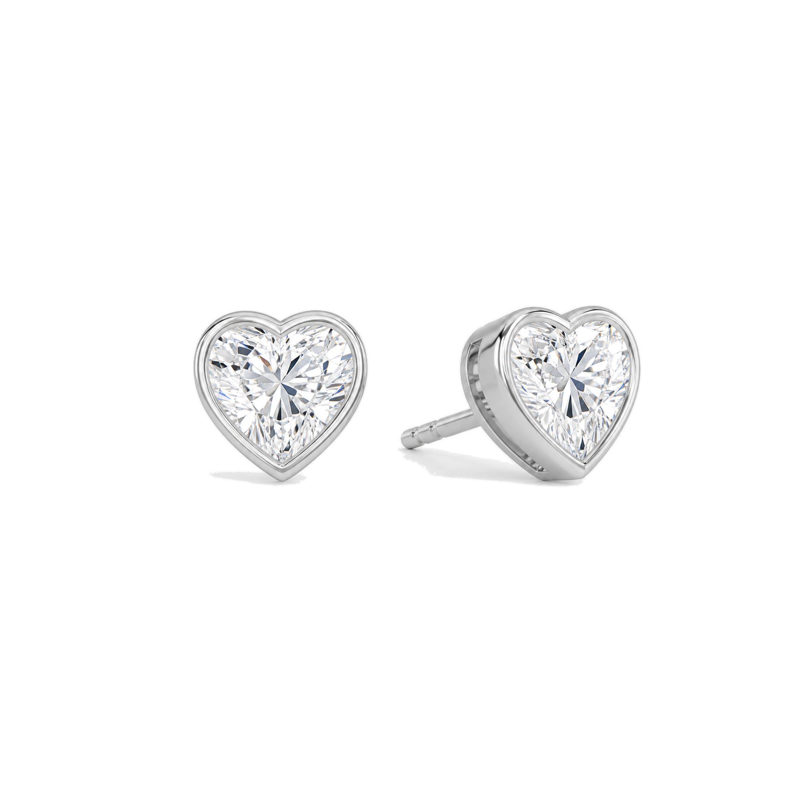 Jolie Bezel Solitaire Lab Grown Diamond Stud Earrings in 14K Yellow Gold
