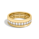 Brisa Men's Channel Eternity Lab Grown Diamond Wedding Band in 18K Yellow Gold