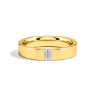 Juna Flat Edge Single Lab Grown Diamond Wedding Band in 14K Yellow Gold