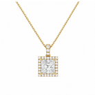 Leona Halo Accented Bail Lab Grown Diamond Pendant Necklace in 14K Yellow Gold