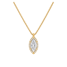 Malia Halo Lab Grown Diamond Pendant Necklace in 14K Yellow Gold