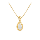 Auralie Solitaire Twist Lab Grown Diamond Pendant Necklace in 18K Yellow Gold