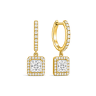 Bellamy Luxe Drop Huggie Hoop Lab Grown Diamond Hoop Earrings in 18K Yellow Gold