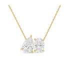 Aviana Pear & Oval Toi Et Moi Diamond Necklace in 18K Yellow Gold